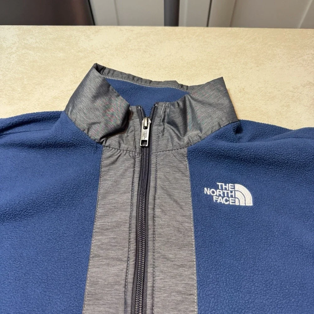 The North Face Youth XL Blue Gray Fleece Half Zip Pullover Jacket Teen